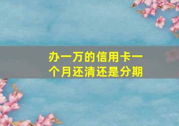 办一万的信用卡一个月还清还是分期