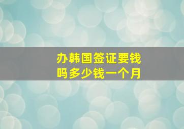 办韩国签证要钱吗多少钱一个月