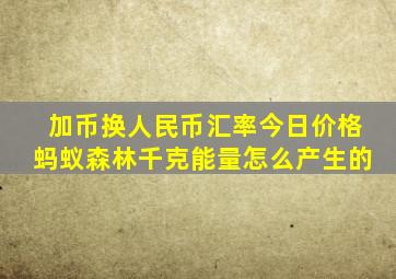 加币换人民币汇率今日价格蚂蚁森林千克能量怎么产生的