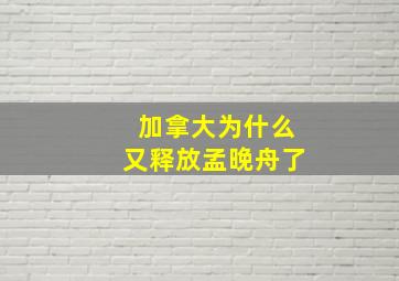 加拿大为什么又释放孟晚舟了