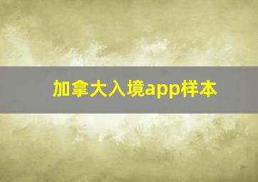 加拿大入境app样本