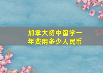 加拿大初中留学一年费用多少人民币