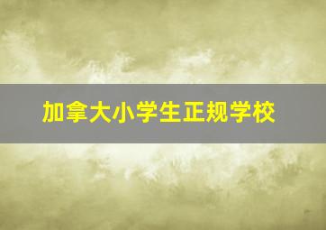 加拿大小学生正规学校