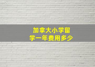 加拿大小学留学一年费用多少