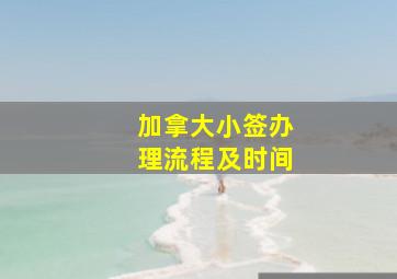 加拿大小签办理流程及时间