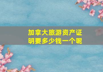 加拿大旅游资产证明要多少钱一个呢