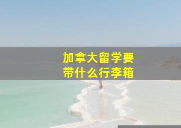 加拿大留学要带什么行李箱