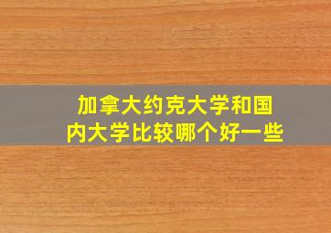 加拿大约克大学和国内大学比较哪个好一些