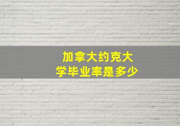 加拿大约克大学毕业率是多少