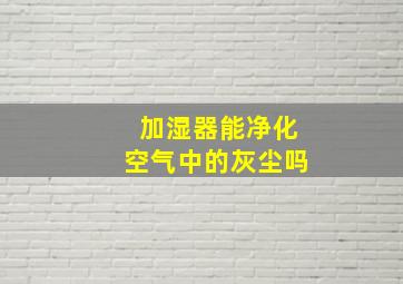 加湿器能净化空气中的灰尘吗