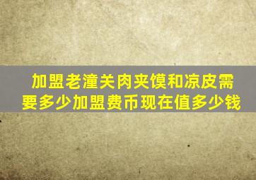 加盟老潼关肉夹馍和凉皮需要多少加盟费币现在值多少钱