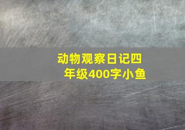 动物观察日记四年级400字小鱼