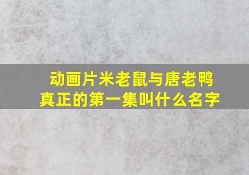 动画片米老鼠与唐老鸭真正的第一集叫什么名字