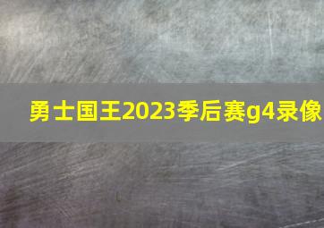 勇士国王2023季后赛g4录像