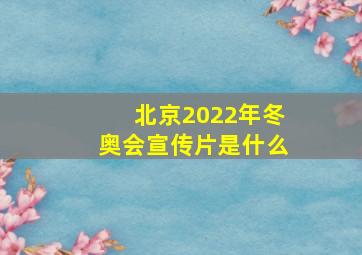 北京2022年冬奥会宣传片是什么