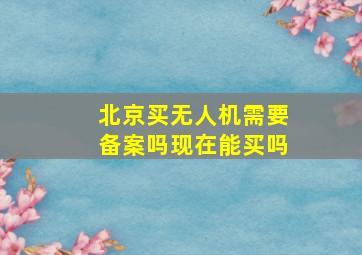 北京买无人机需要备案吗现在能买吗