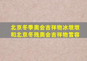 北京冬季奥会吉祥物冰墩墩和北京冬残奥会吉祥物雪容