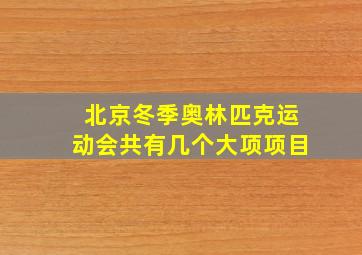 北京冬季奥林匹克运动会共有几个大项项目