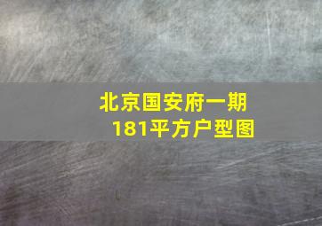 北京国安府一期181平方户型图