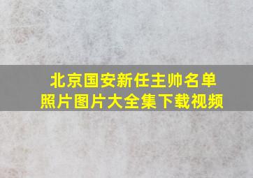 北京国安新任主帅名单照片图片大全集下载视频