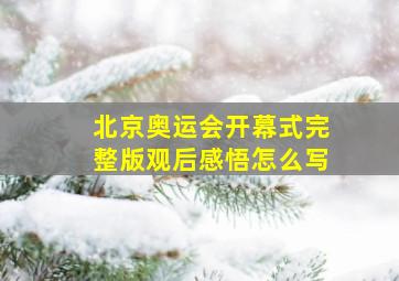 北京奥运会开幕式完整版观后感悟怎么写