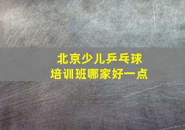 北京少儿乒乓球培训班哪家好一点