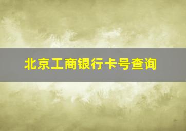 北京工商银行卡号查询