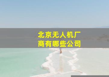 北京无人机厂商有哪些公司