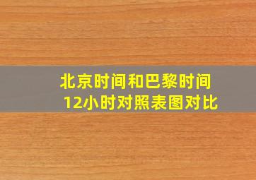 北京时间和巴黎时间12小时对照表图对比