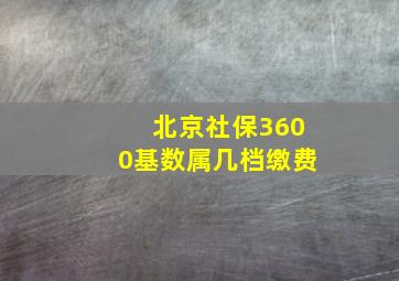 北京社保3600基数属几档缴费