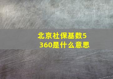 北京社保基数5360是什么意思