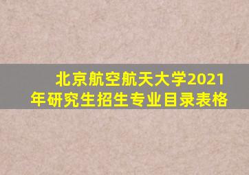 北京航空航天大学2021年研究生招生专业目录表格