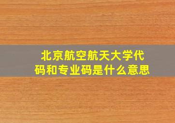 北京航空航天大学代码和专业码是什么意思