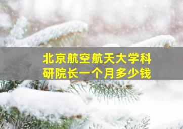 北京航空航天大学科研院长一个月多少钱