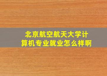 北京航空航天大学计算机专业就业怎么样啊