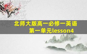 北师大版高一必修一英语第一单元lesson4