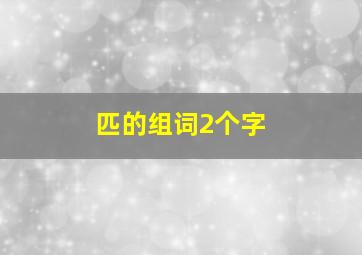 匹的组词2个字