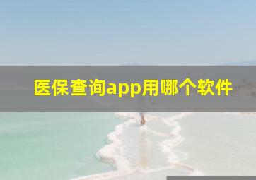 医保查询app用哪个软件