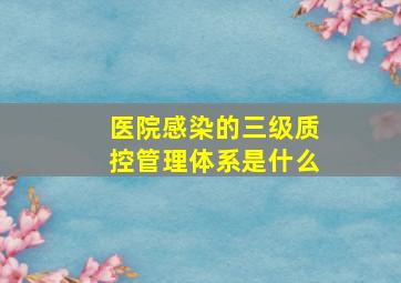 医院感染的三级质控管理体系是什么