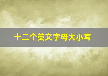 十二个英文字母大小写