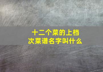 十二个菜的上档次菜谱名字叫什么