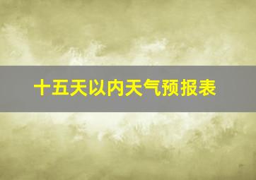 十五天以内天气预报表