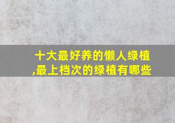 十大最好养的懒人绿植,最上档次的绿植有哪些