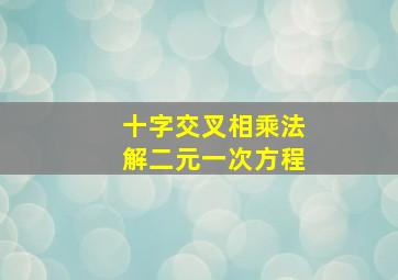 十字交叉相乘法解二元一次方程