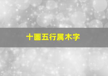 十画五行属木字