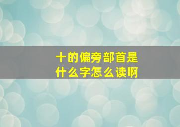 十的偏旁部首是什么字怎么读啊