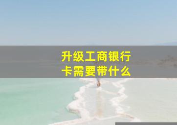 升级工商银行卡需要带什么