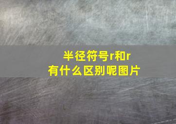 半径符号r和r有什么区别呢图片