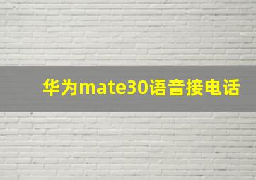 华为mate30语音接电话