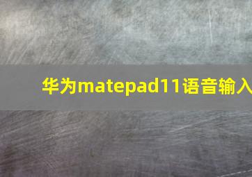 华为matepad11语音输入